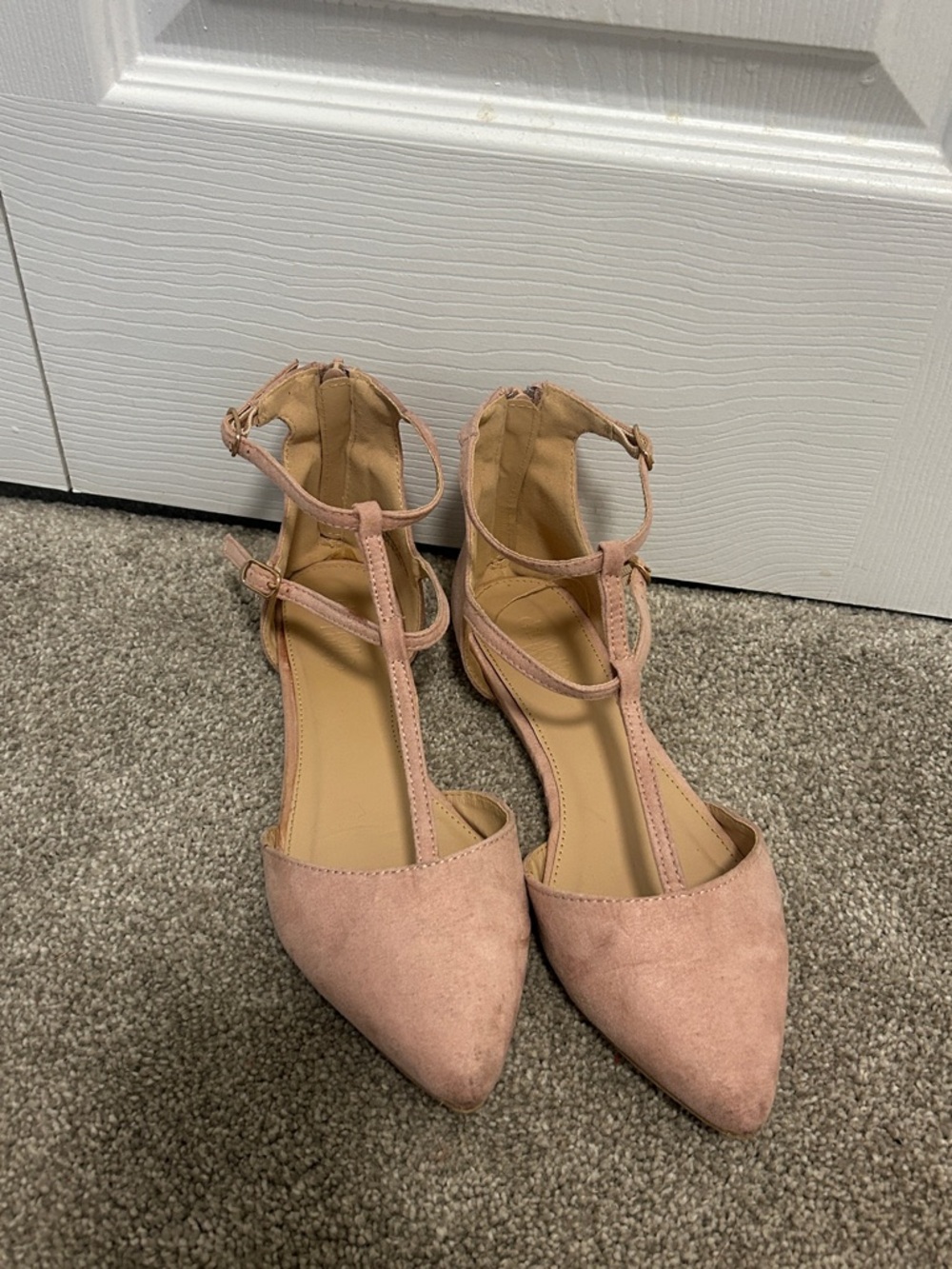 Pointed T-Strap Flats